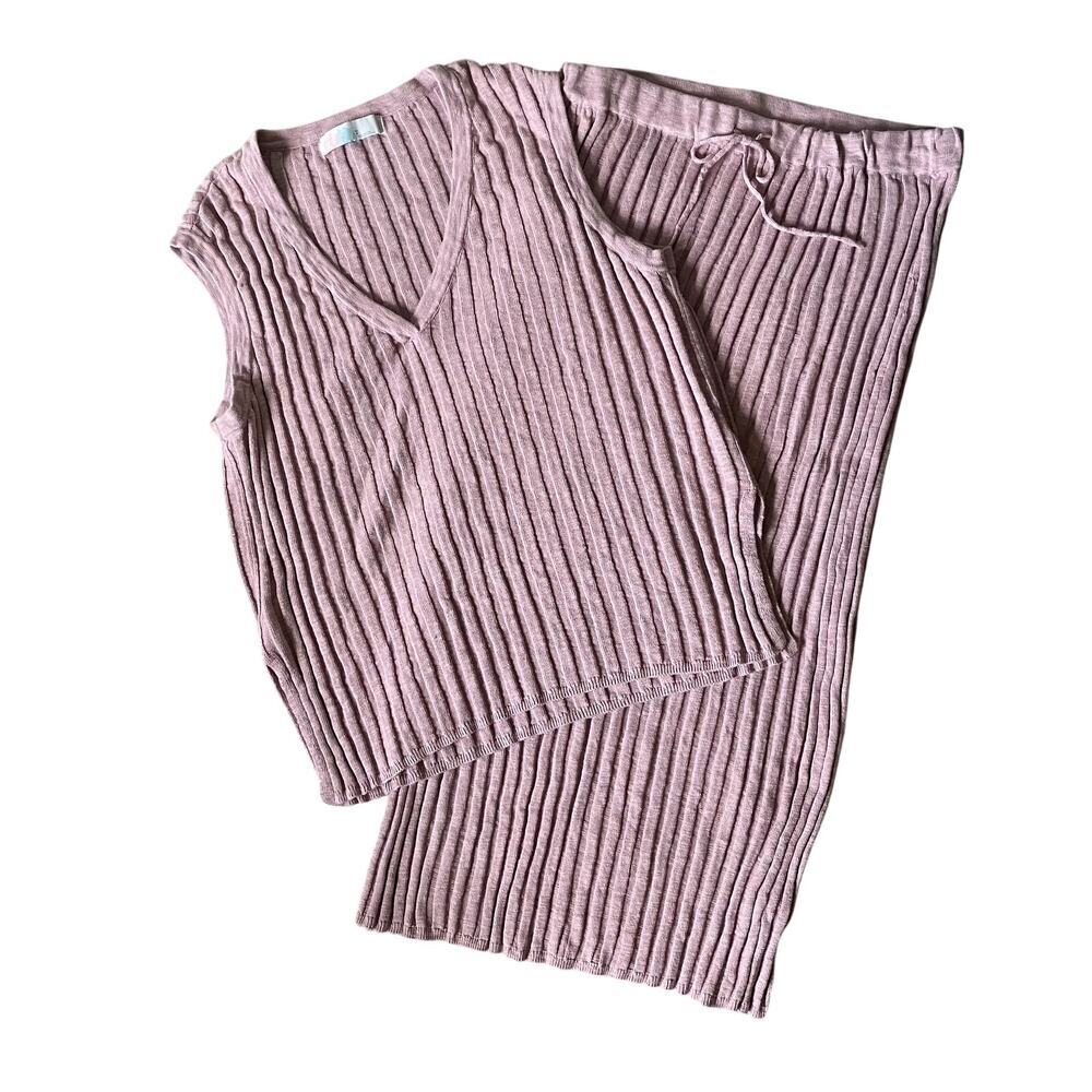 Free People Beach Sz L Veda Ribbed Knit Two Piece Skirt Set Dusty Mauve Pink - Picture 4 of 16